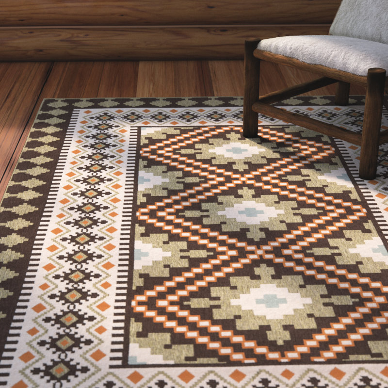 Union Rustic Northpoint Orange/Brown Indoor/Outdoor Area Rug & Reviews